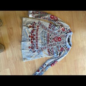 Johnny Was embroidered sweater